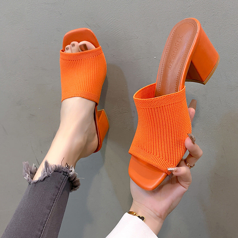 Sandales en laine tricotée pour femme