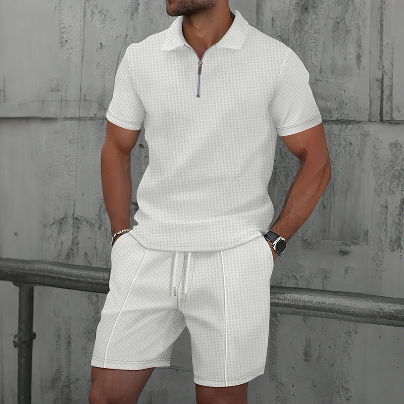 Ensemble sport polo à col texturé pour homme