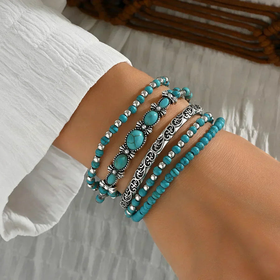 Celestina | Ensemble de bracelets à perles turquoise